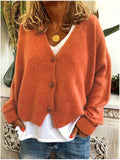 Cardigan Morbido da Donna in Maglia Soffice con Scollo a V | Maglia Aperta Calda a Maniche Lunghe con Bottoni