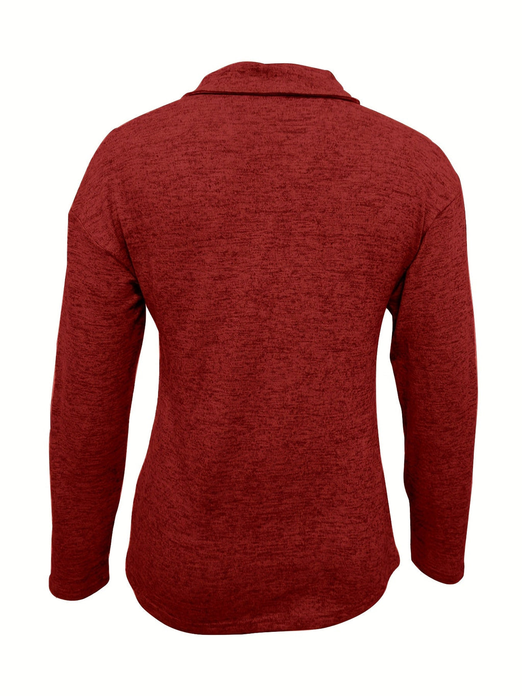 Top Elegante da Donna a Maniche Lunghe con Colletto e Mezza Zip | Blusa Morbida con Scollo a V e Cursore ad Anello