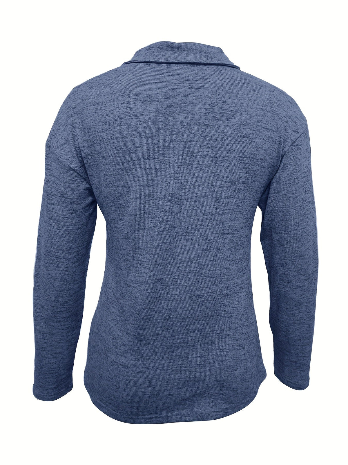 Top Elegante da Donna a Maniche Lunghe con Colletto e Mezza Zip | Blusa Morbida con Scollo a V e Cursore ad Anello