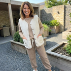 Gilet da Donna in Caldo Pile Sherpa con Bottoni e Scollo a V | Smanicato Invernale Morbido con Tasche Applicate