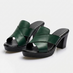 Sandali Sabot da Donna Ortopedici con Tacco a Blocco e Plateau | Ciabattine Eleganti Spuntate con Supporto per l'Arco Plantare