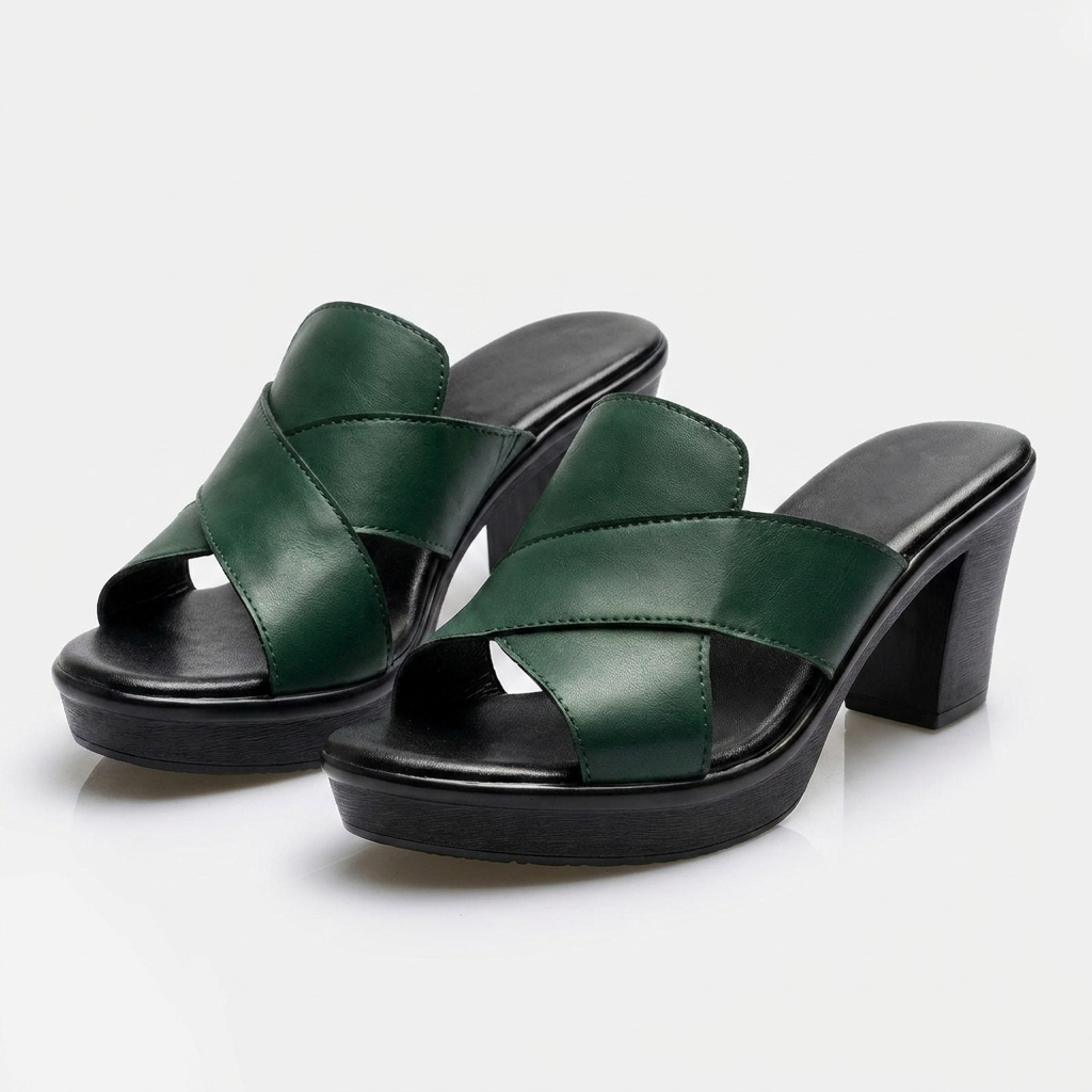 Sandali Sabot da Donna Ortopedici con Tacco a Blocco e Plateau | Ciabattine Eleganti Spuntate con Supporto per l'Arco Plantare