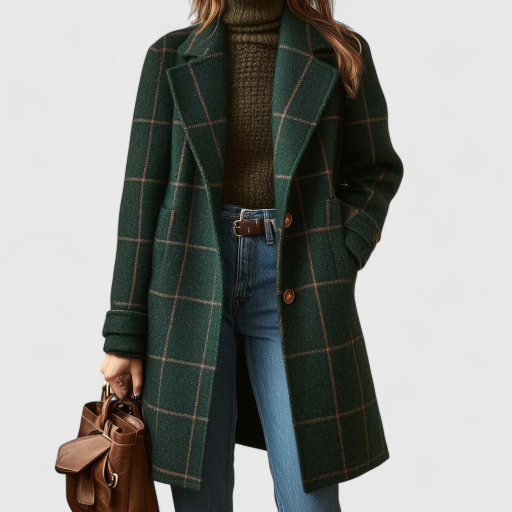 Cappotto Invernale Elegante da Donna | Giacca Lunga Calda con Revers Classico
