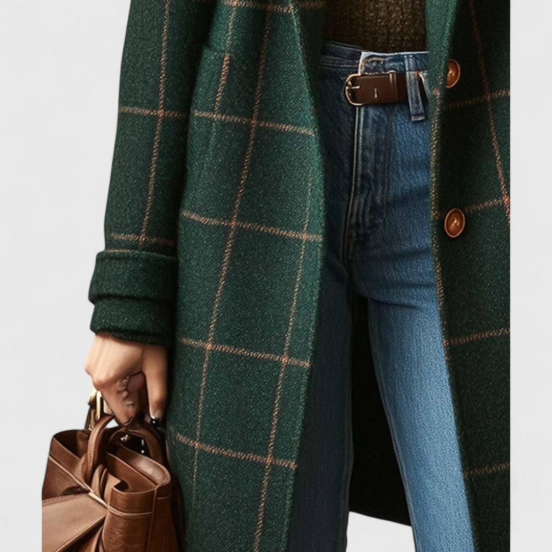 Cappotto Invernale Elegante da Donna | Giacca Lunga Calda con Revers Classico