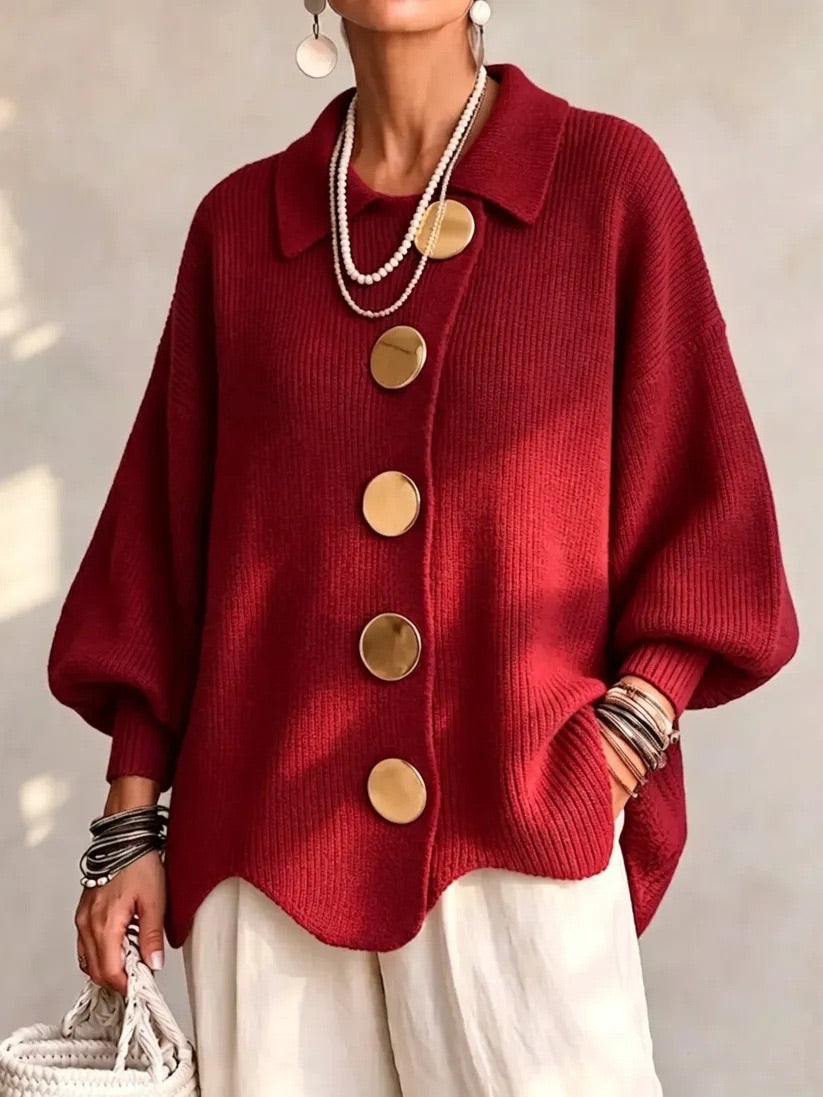 Elegante Cappotto Lungo a Trecce con Taglio Modellante