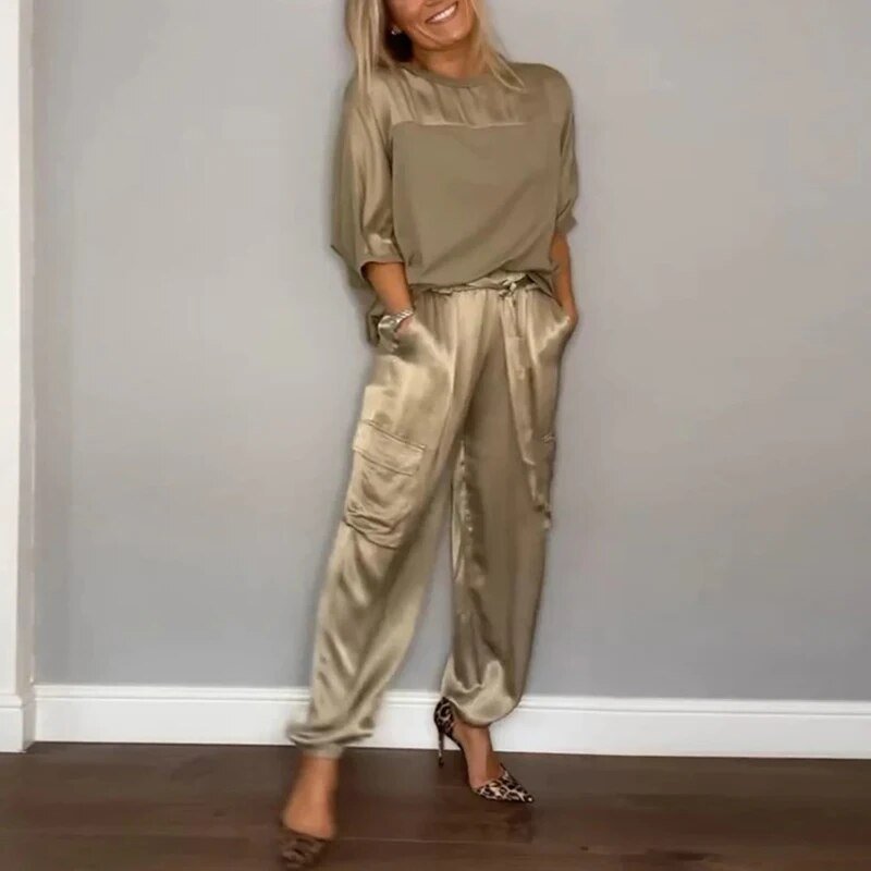 Completo Elegante Due Pezzi da Donna – Set Coordinato Top e Pantaloni Chic