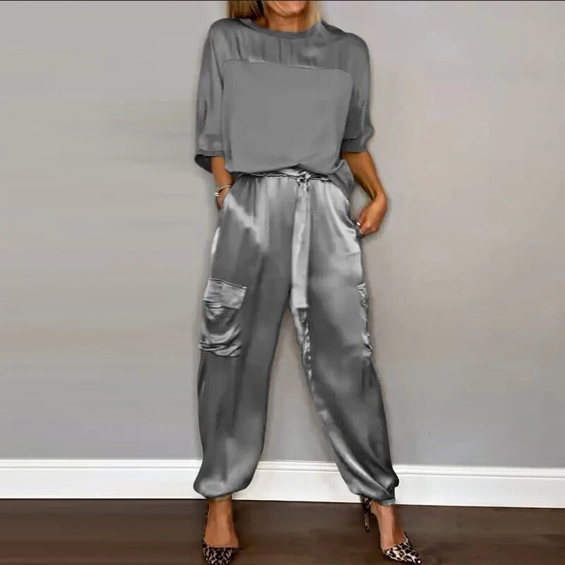 Completo Elegante Due Pezzi da Donna – Set Coordinato Top e Pantaloni Chic