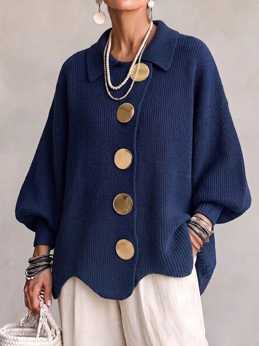 Elegante Cappotto Lungo a Trecce con Taglio Modellante