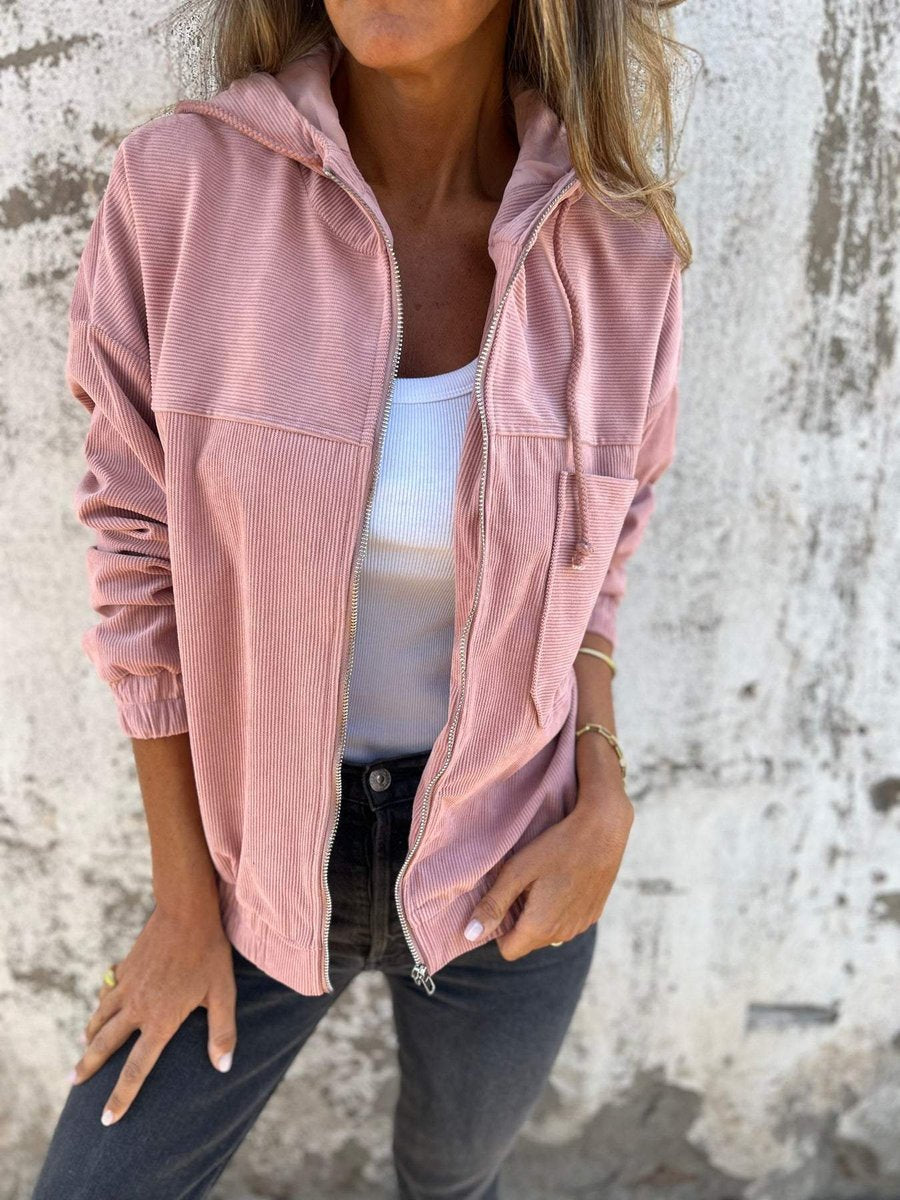 Giacca corta da donna morbida – Giacca elegante effetto cashmere con bottoni a pressione