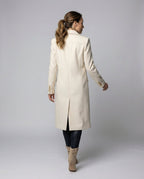 Cappotto Lungo Sartoriale da Donna Doppio Petto | Soprabito Elegante con Revers Classici