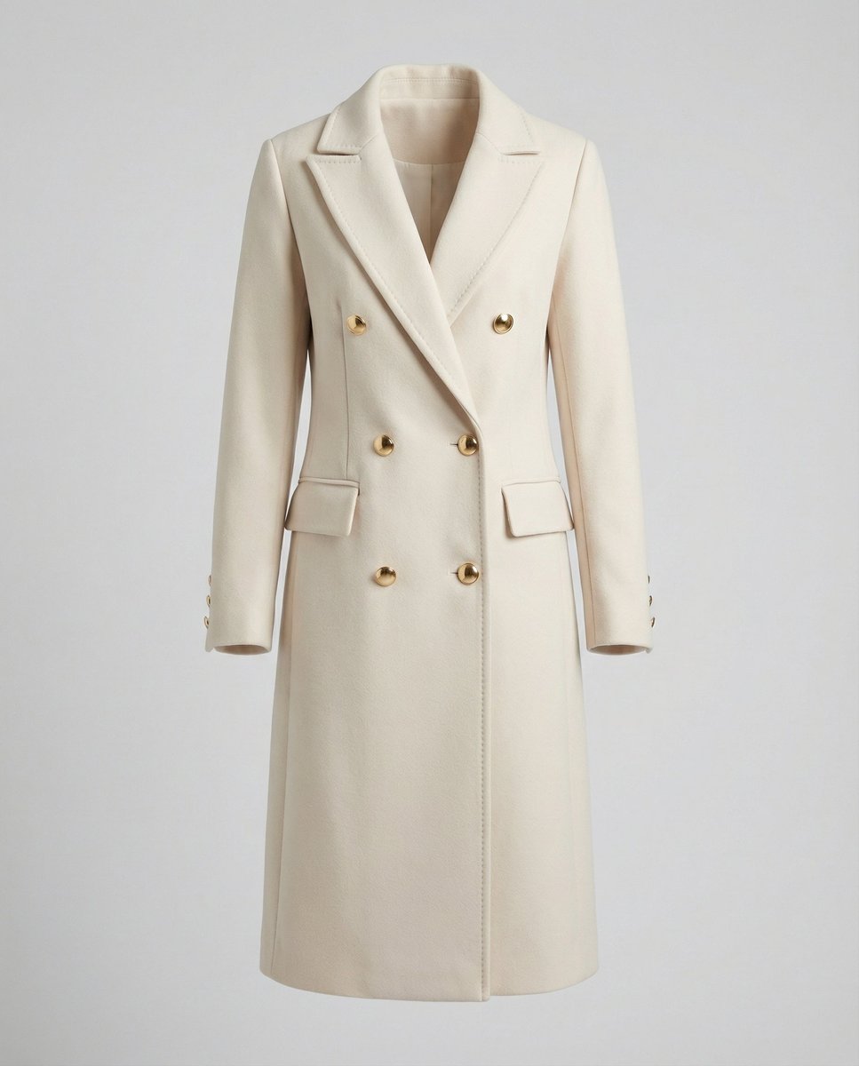 Cappotto Lungo Sartoriale da Donna Doppio Petto | Soprabito Elegante con Revers Classici