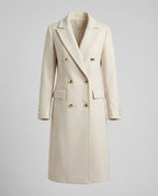Cappotto Lungo Sartoriale da Donna Doppio Petto | Soprabito Elegante con Revers Classici